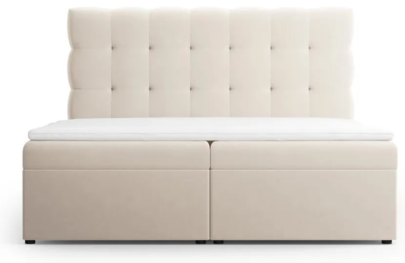 Bézs boxspring ágy tárolóhellyel 160x200 cm Bali – Cosmopolitan Design