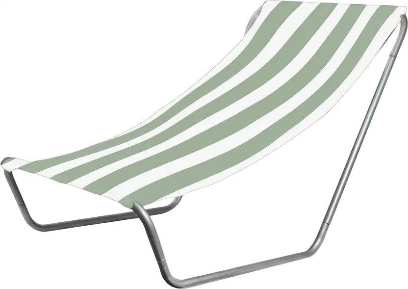 Összecsukható tengerparti napozóágy SAND, világoszöld csíkos