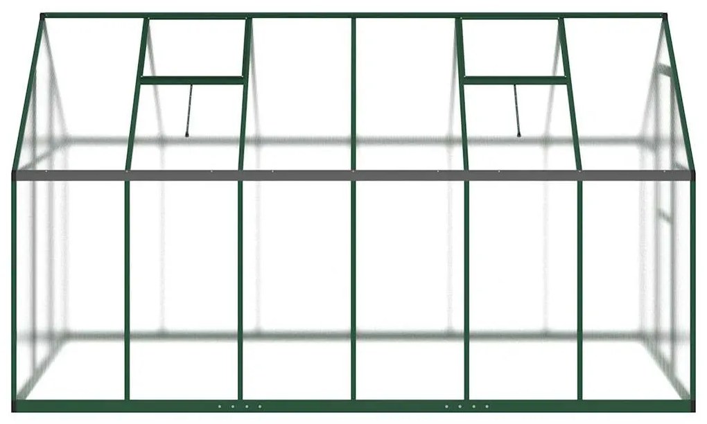 zöld alumínium melegház alapvázzal 334x169x195 cm