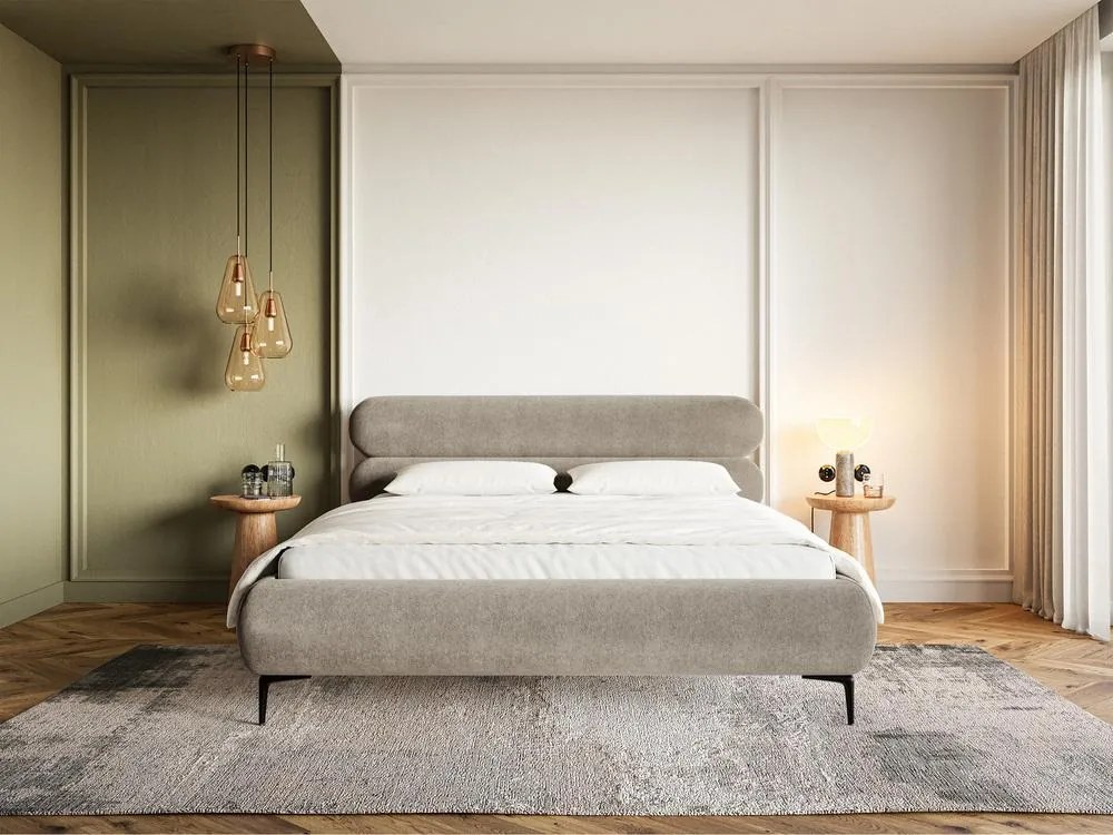 Franciaágy 180 cm Rirri 180B (ágyráccsal) (bézs szürke + fekete). 1099871