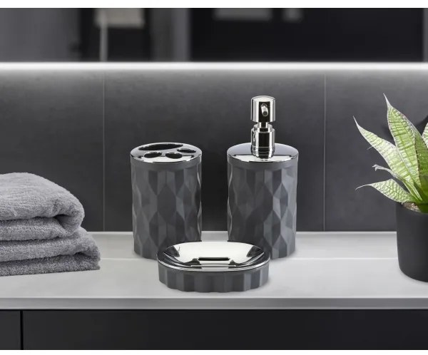 Fürdőszobai készlet REINA 5 db antracit/króm