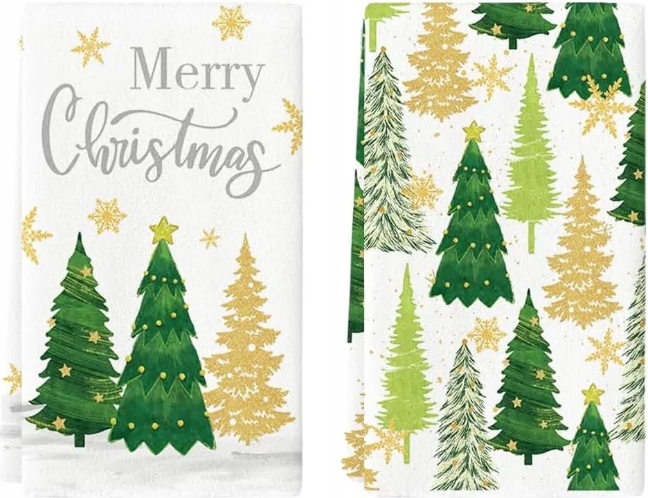 Puha törlőkendő Konyhai törölköző Karácsonyfa 60x40 cm 2 db
