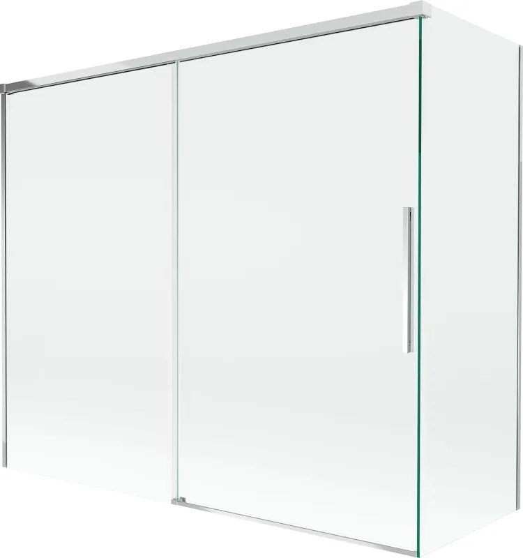 Mexen Rox 2-szárnyú, toló fürdőszobai válaszfal 180 + 80 x 150 cm, átlátszó, króm - 8C9-180-080-01-00