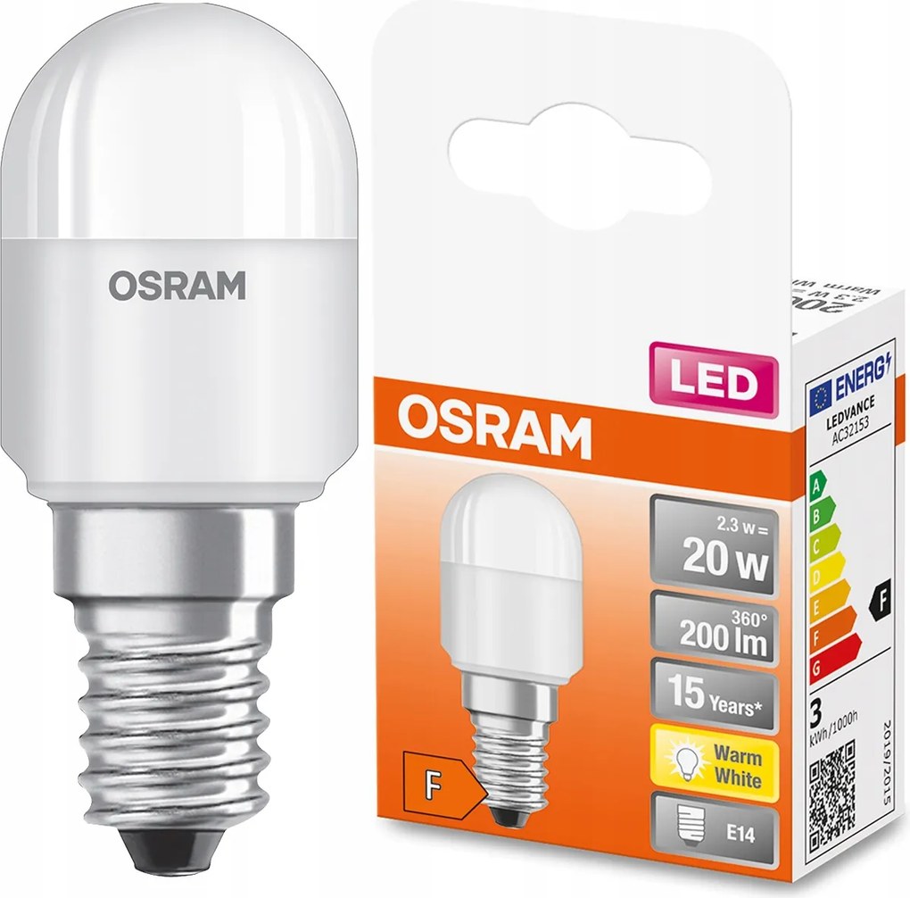 Led izzó Mini E14 T26 2,3W 2O W 2700K Osram