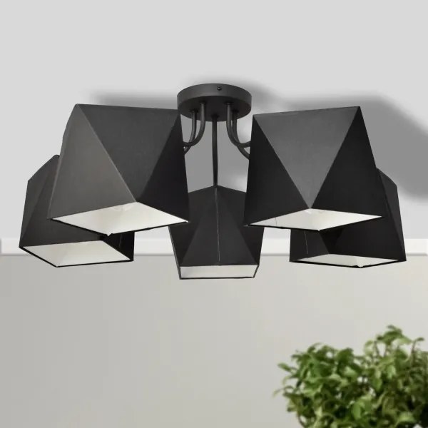 Csillár ADAMANT 5xE27/15W/230V fekete