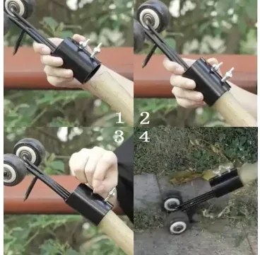 Zaparkorun Gyomláló kerekekkel és kampóval