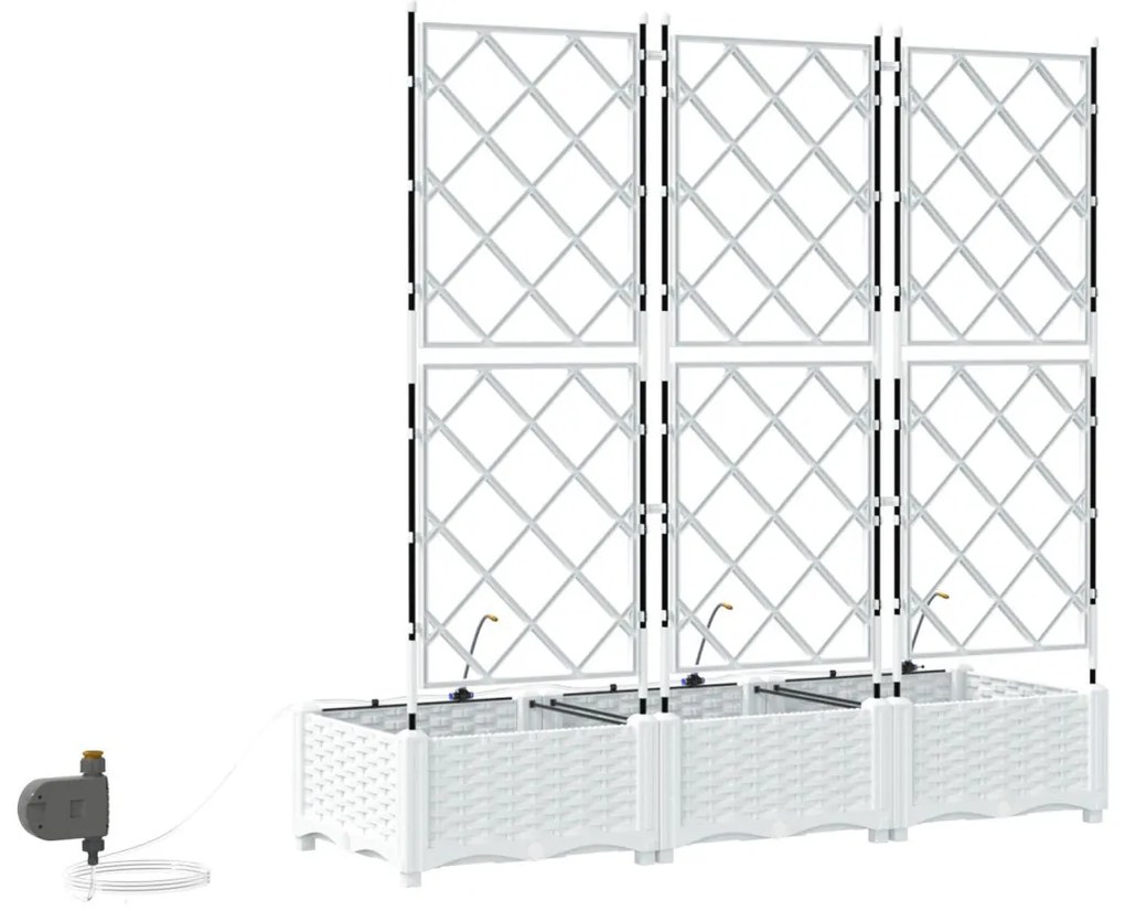 Kerti ültetők Fehér 120 x 40 x 126 cm Acél