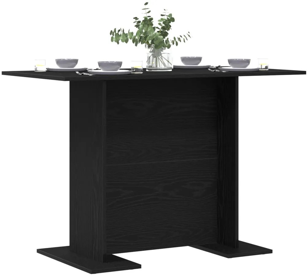 Étkezőasztal Fekete Tölgy 110x60x75 cm Mérnöki Fa