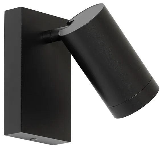 Modern fekete fali lámpa állítható kapcsolóval - Jeana Luxe