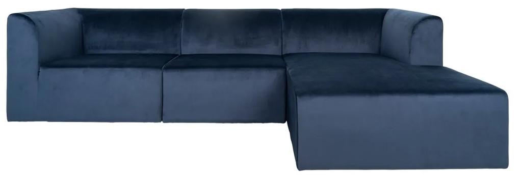 ALBA kék jobbos bársony kanapé