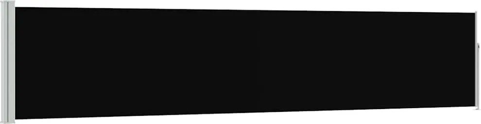 vidaXL fekete behúzható oldalsó teraszi napellenző 100 x 500 cm