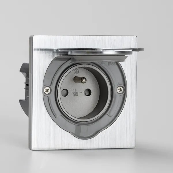 Brilagi - Kültéri beépített padló aljzat IP55 matt króm négyzet