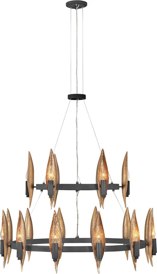 ELSTEAD QN-WILLOW18-CBK WILLOW Modern Csillár Fekete, Arany E14 IP20