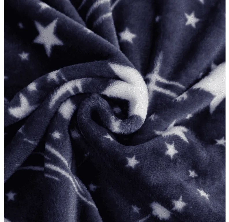 Mikroplüss takaró STARLIGHT, sötétkék Méret: 200 x 220 cm