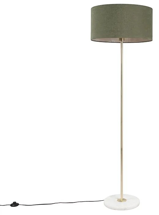 Állólámpa sárgarézzel és zöld árnyékolóval 50 cm - Kaso