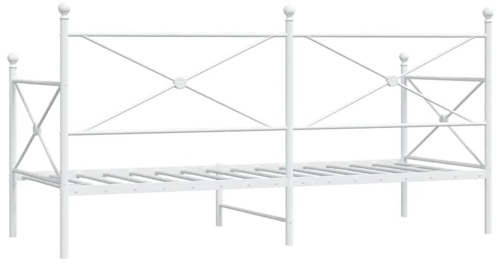 kanapéágy matrac nélkül fehér 90x190 cm acél