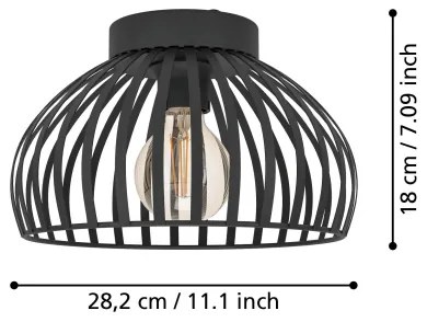 Eglo 900792 - Mennyezeti lámpa MOGANO 1xE27/40W/230V átm. 28 cm