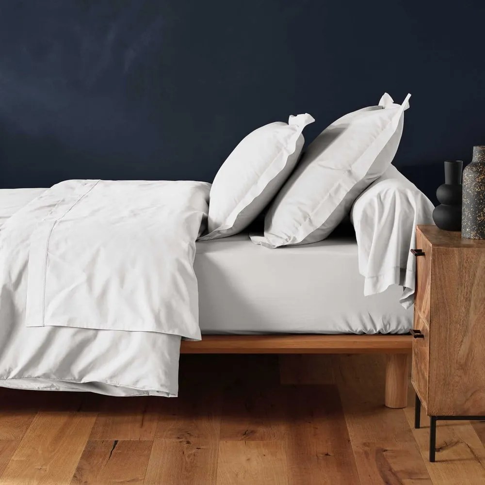 Fehér gumis pamut lepedő 90x190 cm Lina – douceur d'intérieur