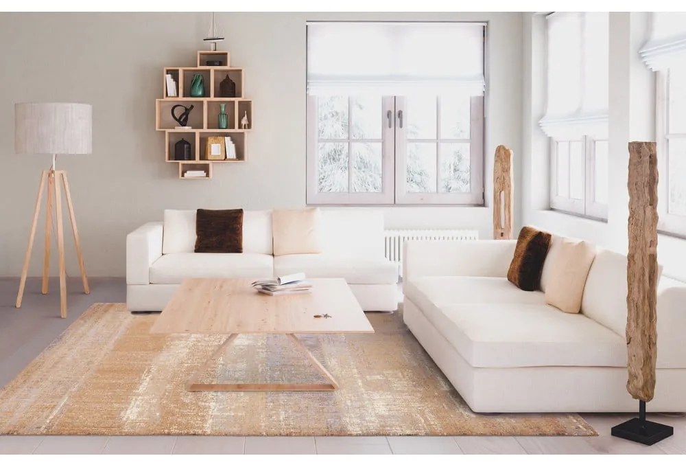 Barna gyapjú szőnyeg 200x300 cm Layers – Agnella