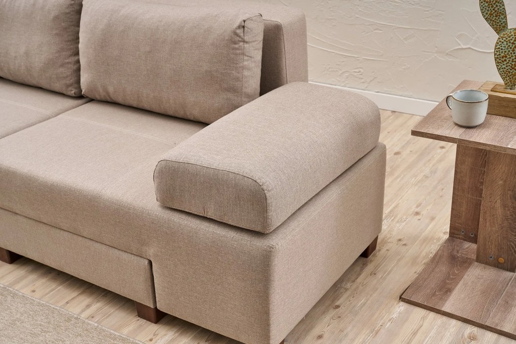 3 személyes kanapéágy Perenna Linen - Krém