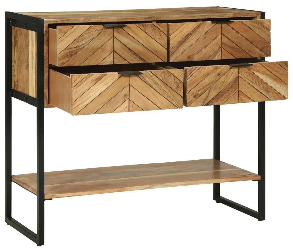 konzol asztal 90x35x80 cm masszív fa akác