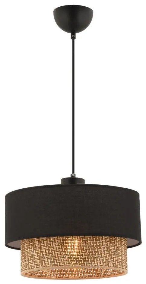 ECHO kábeles függőlámpa 1xE27/60W/230V fekete/barna