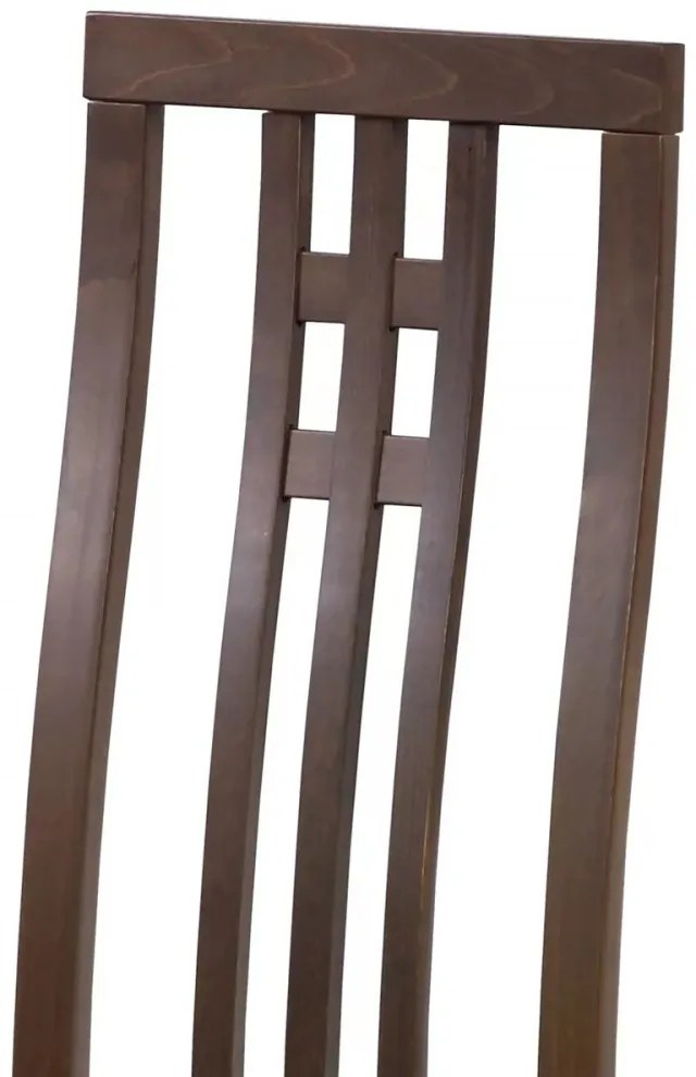 Scaun de Dining din Lemn Masiv de Fag, Nuanță Nuc, cu Tapițerie Crem – BC-2482