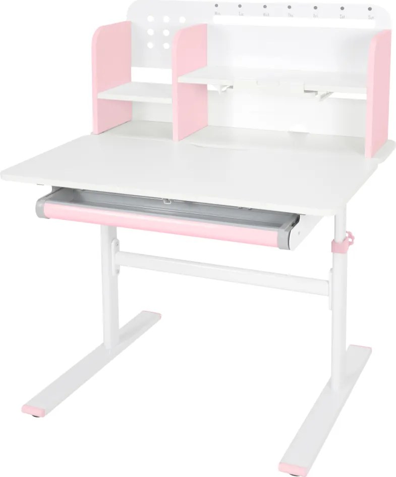 Növekvő íróasztal, rózsaszín/fehér, ADAN