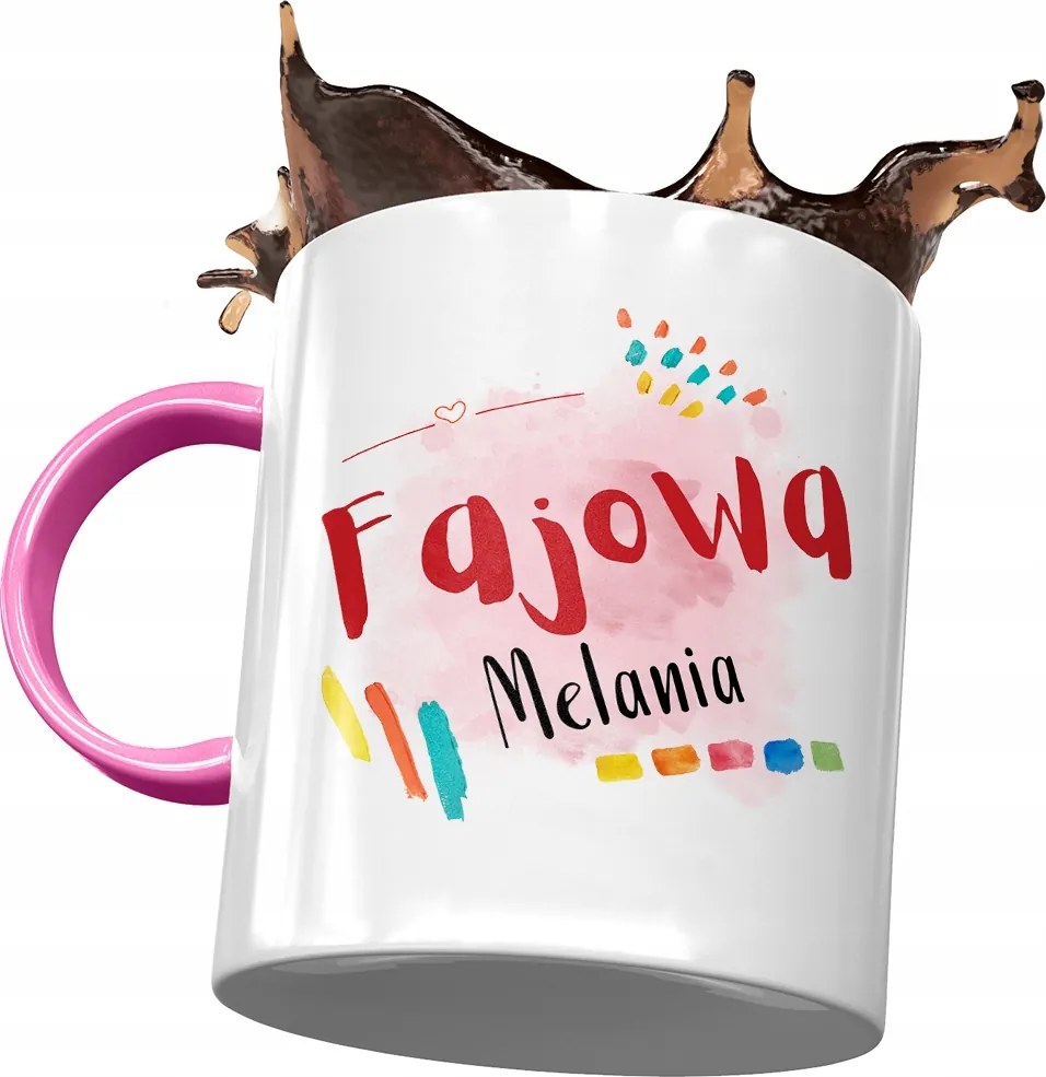 Rózsaszín Bögre Melania Feleség Barátnő Ajándék Nyomtatott Fotóval