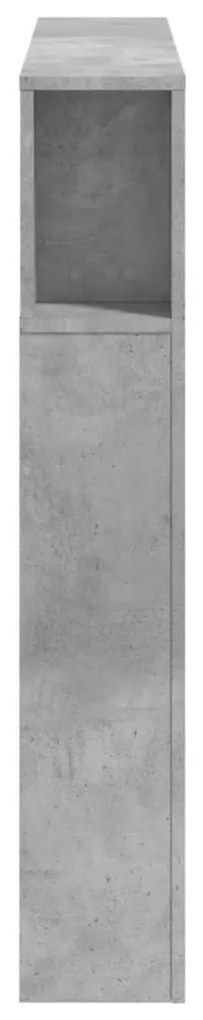 betonszürke szerelt fa LED-es fejtámla 120x18,5x103,5 cm