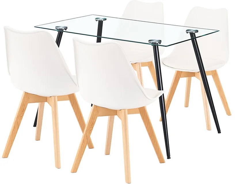 Milo 4+1 étkező garnitúra fekete-fehér