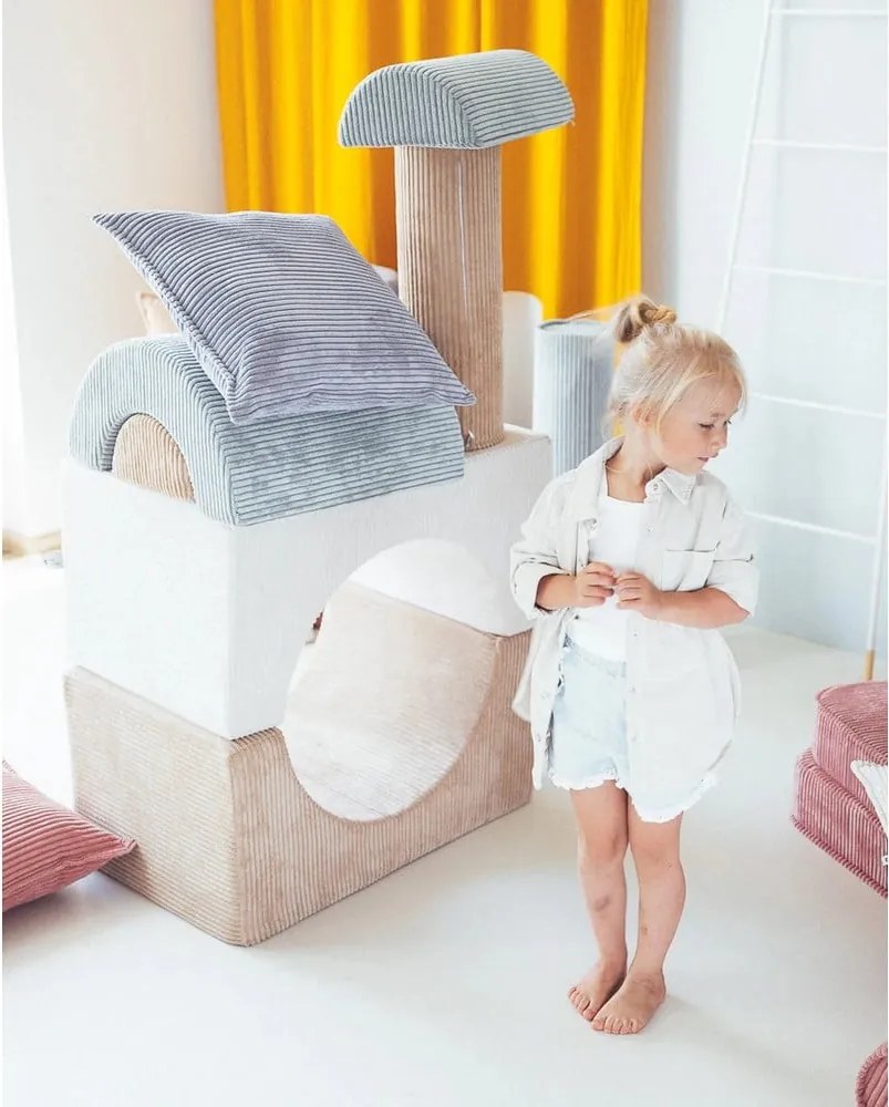 Kék kordbársony párna gyerek kanapéhoz Block – Wigiwama