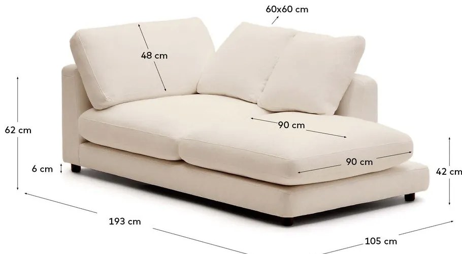 Krémszínű heverő Gala – Kave Home