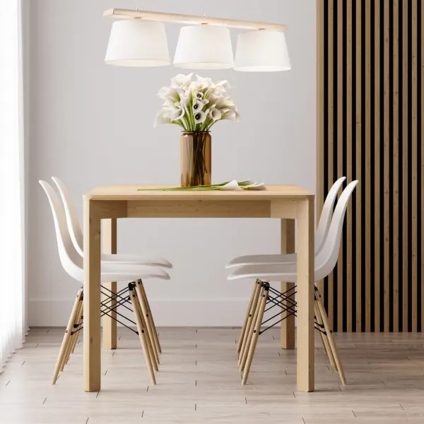 AIDA függeszték kötéllel, 3x E27/60W/230V, Ø 25 cm, tölgy/fehér