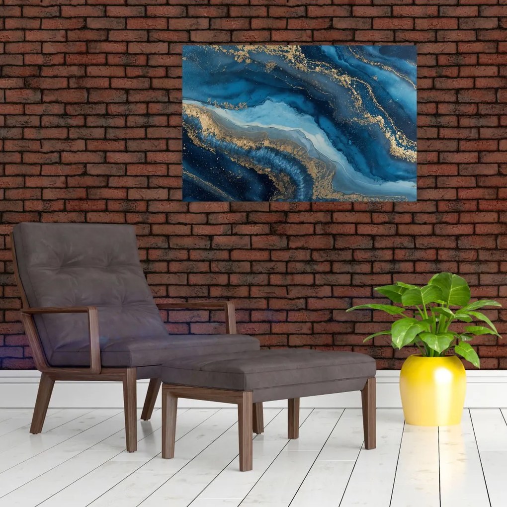 Kép - Kék márvány absztrakció (90x60 cm)