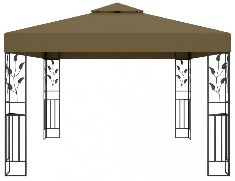 tópszínű dupla tetős pavilon 3 x 4 m 180 g/m²