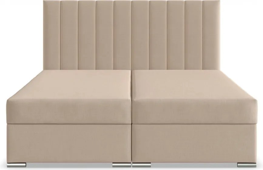 Agen ágy, szövet, 180 x 200, ágyneműtartóval, bézs