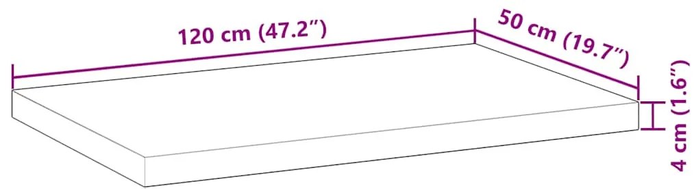kezeletlen tömör akácfa íróasztallap 120 x 50 x 4 cm
