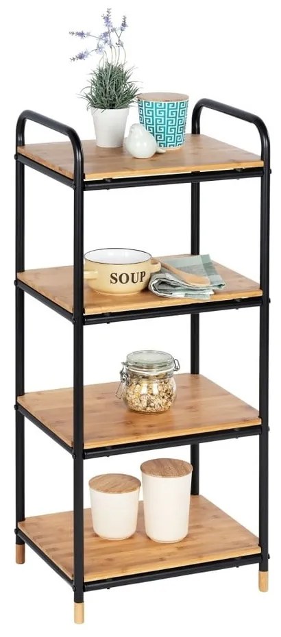 Loft fürdőszobai bambusz tároló, 4 polccal - Wenko