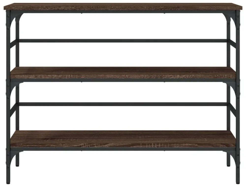 barna tölgyszínű szerelt fa tálalóasztal 100 x 32 x 75 cm