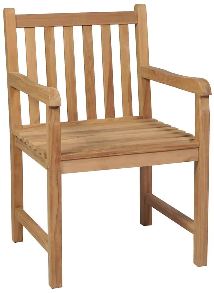 vidaXL 2 db tömör tíkfa kerti szék fekete párnákkal