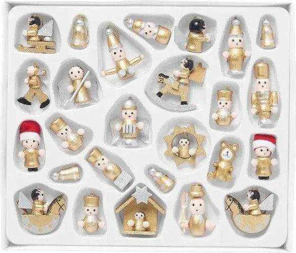 Karácsonyi dekoráció szett, 26db-os Arany Livarno 62/RT2268