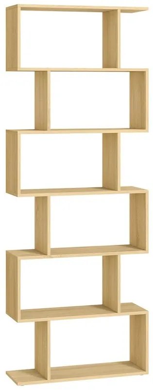 Könyvespolc, szabadon álló polc 24x70x190,5 cm, tölgy színben
