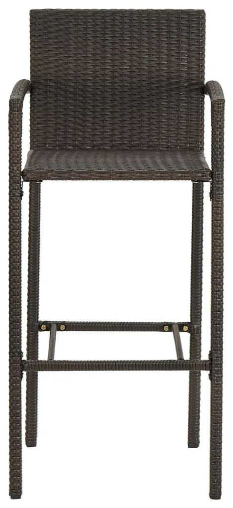 7 részes barna polyrattan kültéri bárszett kartámasszal