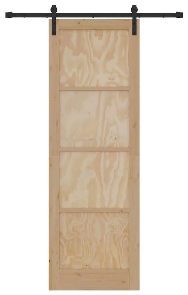 Csúszóajtó Természetes és fekete 78 x 232 cm