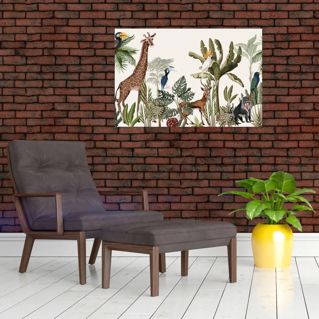Kép - Állatokkal teli dzsungel (90x60 cm)