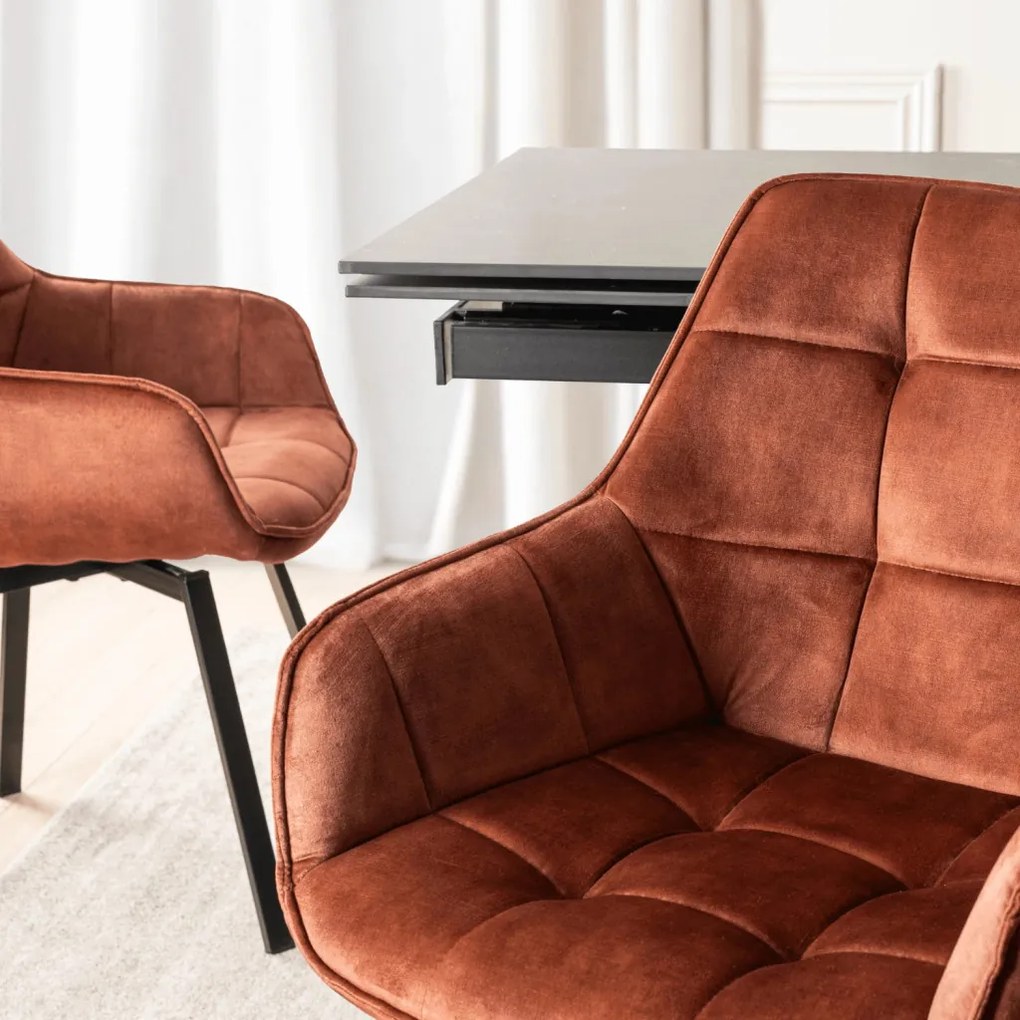 Forgószék rozsdabarna bársony kárpittal – LUNA