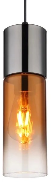 Globo 21000HG - Csillár zsinóron ANNIKA 1xE27/25W/230V átm. 10,5 cm fekete/réz