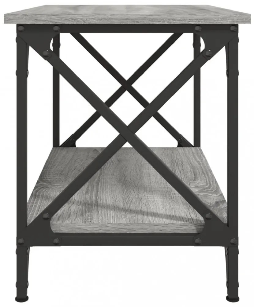 szürke sonoma színű szerelt fa kisasztal 55x38x45 cm