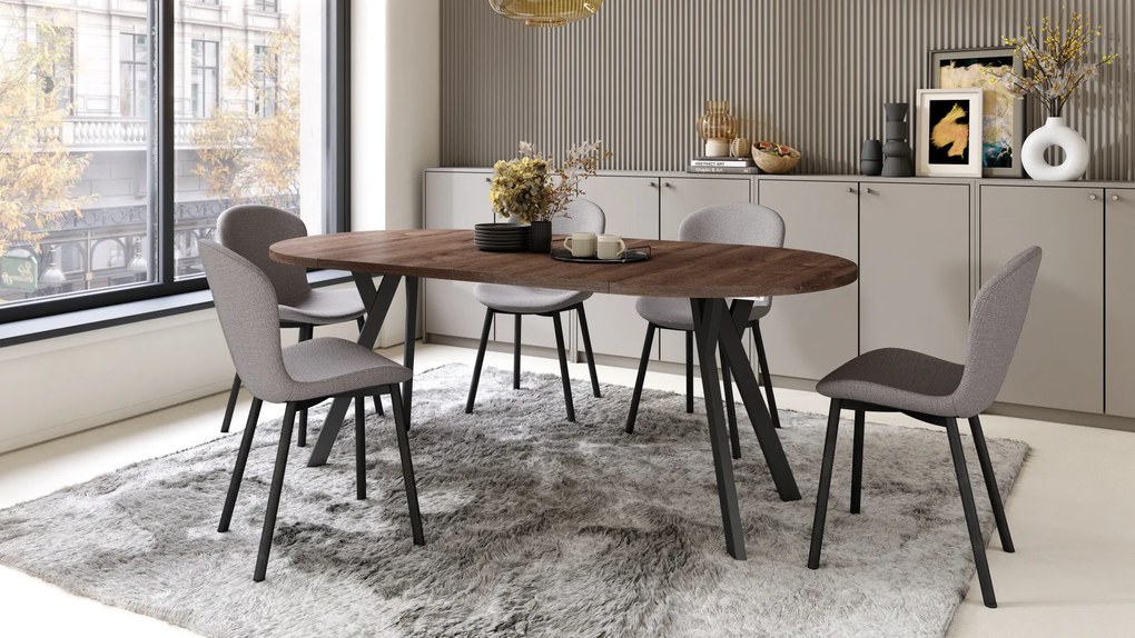 MAZZONI EXPORT FIORA Világosszürke Taupe (Basel 34 szövet) - MODERN LOFT KÁRPITOZOTT SZÉK NAPPALIBA/ÉTKEZŐBE